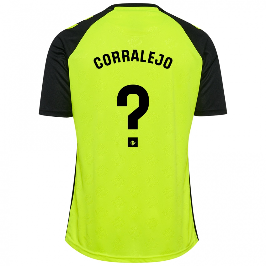 Kinder Iván Corralejo #0 Fluoreszierendes Gelb Schwarz Auswärtstrikot Trikot 2024/25 T-Shirt Schweiz