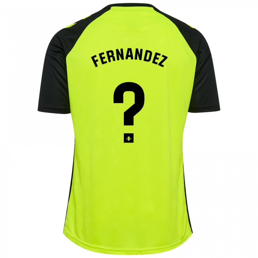 Enfant Maillot Nicolás Fernández #0 Jaune Fluo Noir Tenues Extérieur 2024/25 T-Shirt Suisse