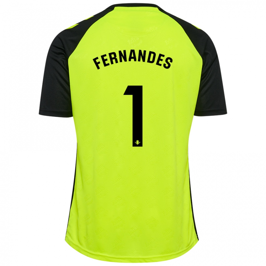 Kinder Guilherme Fernandes #1 Fluoreszierendes Gelb Schwarz Auswärtstrikot Trikot 2024/25 T-Shirt Schweiz