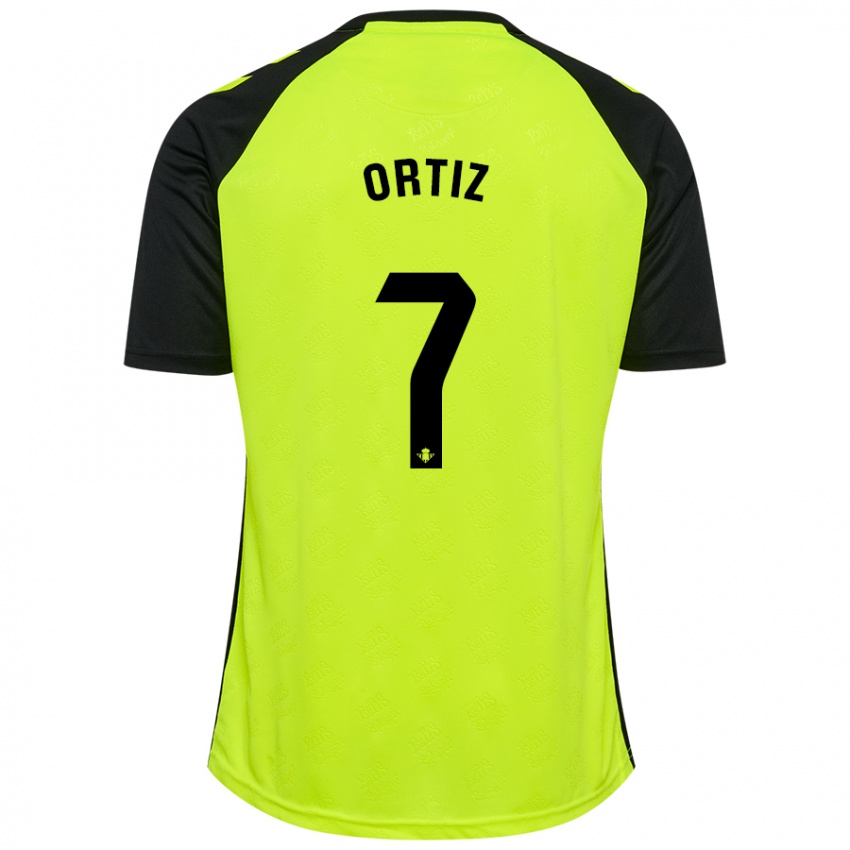 Kinder Ángel Ortiz #7 Fluoreszierendes Gelb Schwarz Auswärtstrikot Trikot 2024/25 T-Shirt Schweiz