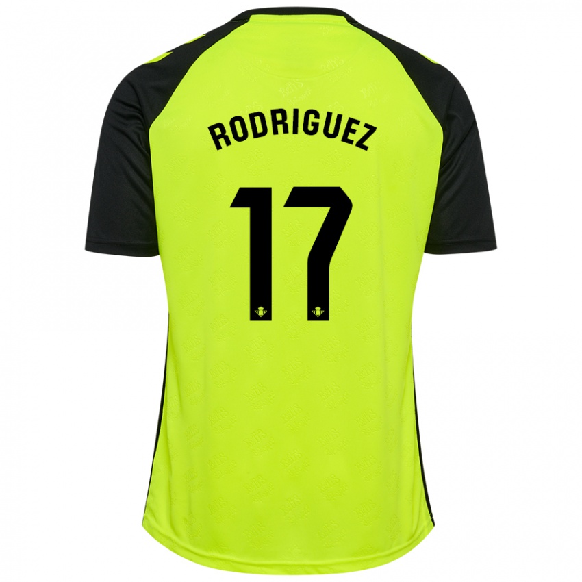 Kinder Jesús Rodriguez #17 Fluoreszierendes Gelb Schwarz Auswärtstrikot Trikot 2024/25 T-Shirt Schweiz