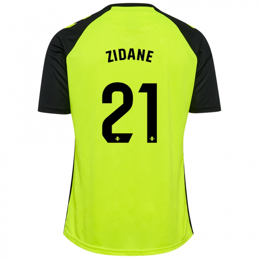 Kinder Elyaz Zidane #21 Fluoreszierendes Gelb Schwarz Auswärtstrikot Trikot 2024/25 T-Shirt Schweiz