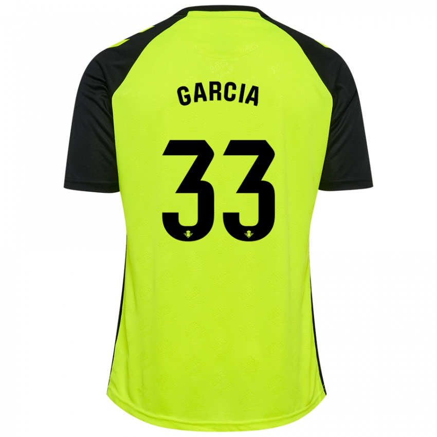 Kinder Pablo García #33 Fluoreszierendes Gelb Schwarz Auswärtstrikot Trikot 2024/25 T-Shirt Schweiz