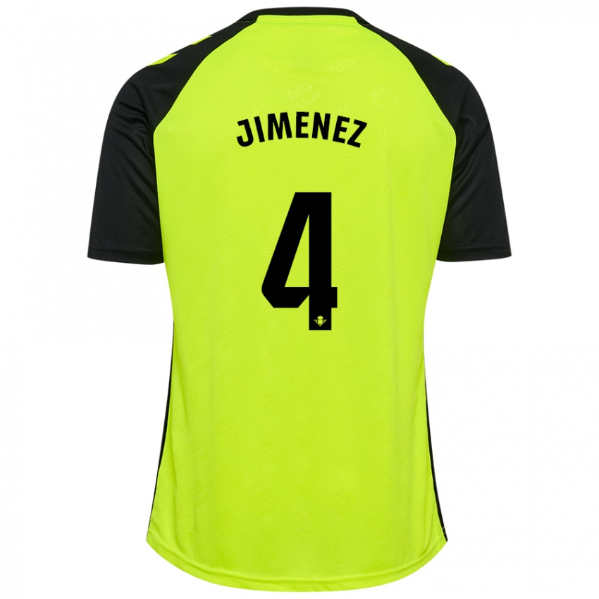 Enfant Maillot María Jiménez Gutiérrez #4 Jaune Fluo Noir Tenues Extérieur 2024/25 T-Shirt Suisse