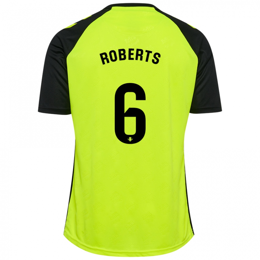 Kinder Rhiannon Roberts #6 Fluoreszierendes Gelb Schwarz Auswärtstrikot Trikot 2024/25 T-Shirt Schweiz