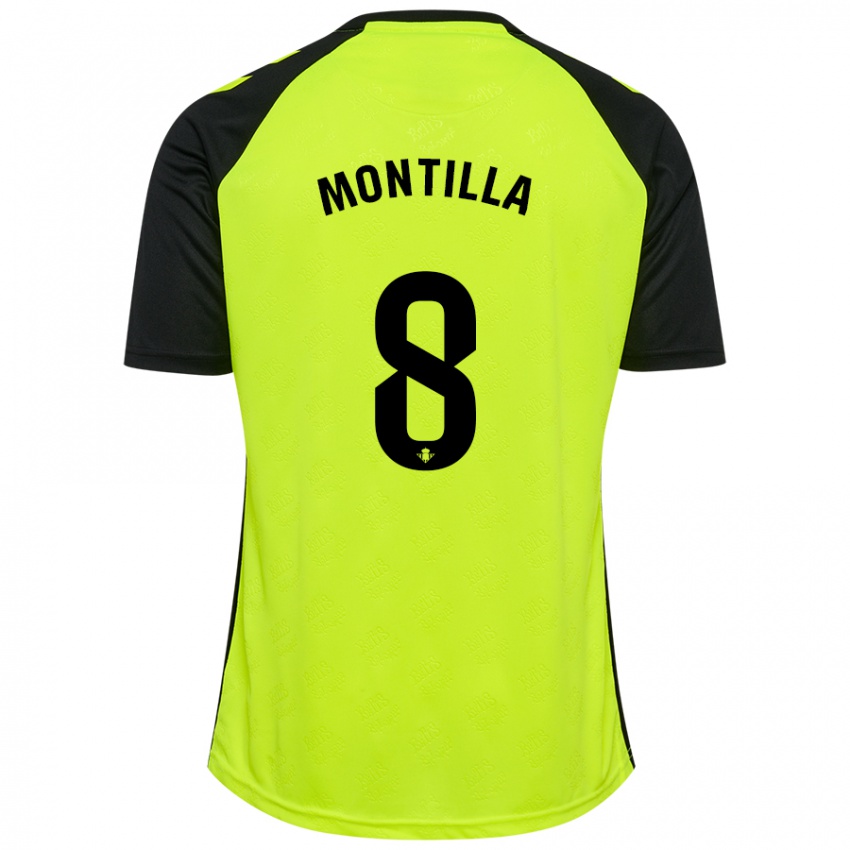 Kinder Natalia Montilla #8 Fluoreszierendes Gelb Schwarz Auswärtstrikot Trikot 2024/25 T-Shirt Schweiz