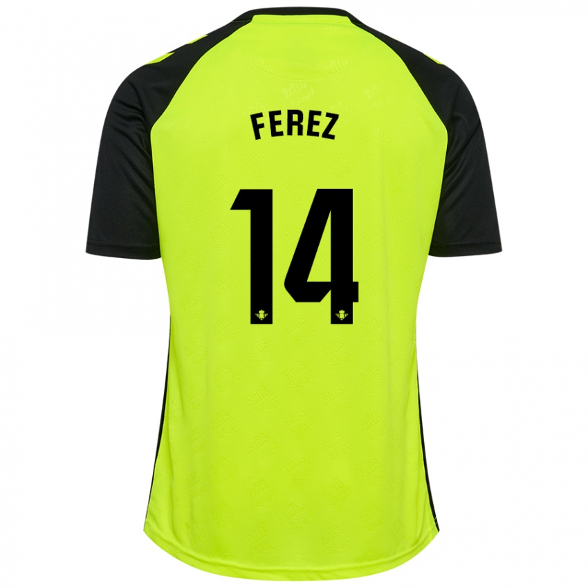 Kinder Carolina Férez #14 Fluoreszierendes Gelb Schwarz Auswärtstrikot Trikot 2024/25 T-Shirt Schweiz