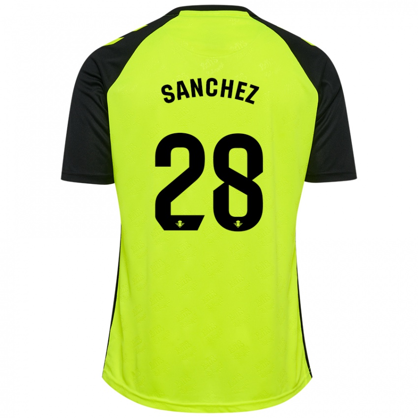 Kinder Marina Sánchez #28 Fluoreszierendes Gelb Schwarz Auswärtstrikot Trikot 2024/25 T-Shirt Schweiz