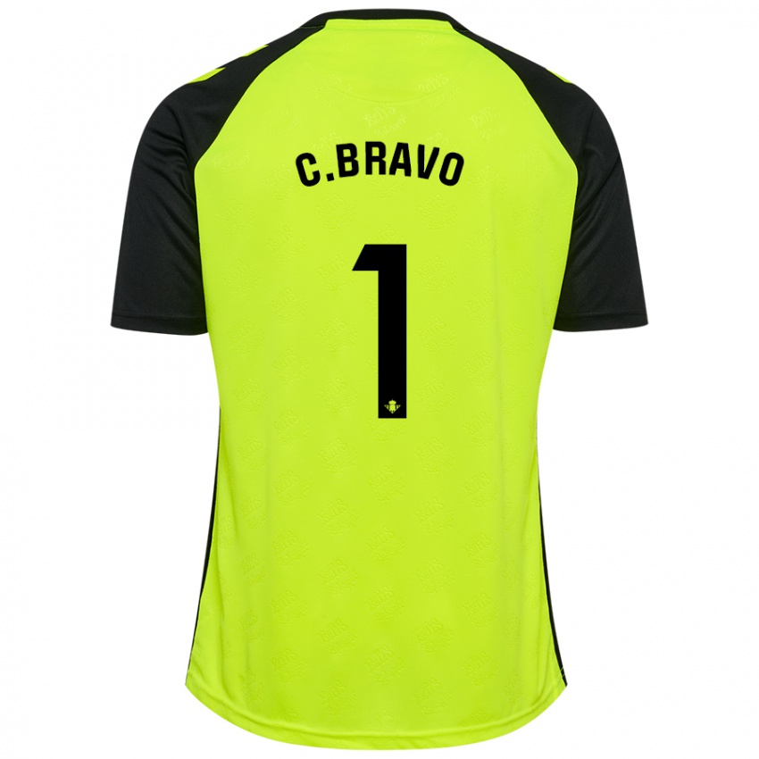 Kinder Claudio Bravo #1 Fluoreszierendes Gelb Schwarz Auswärtstrikot Trikot 2024/25 T-Shirt Schweiz