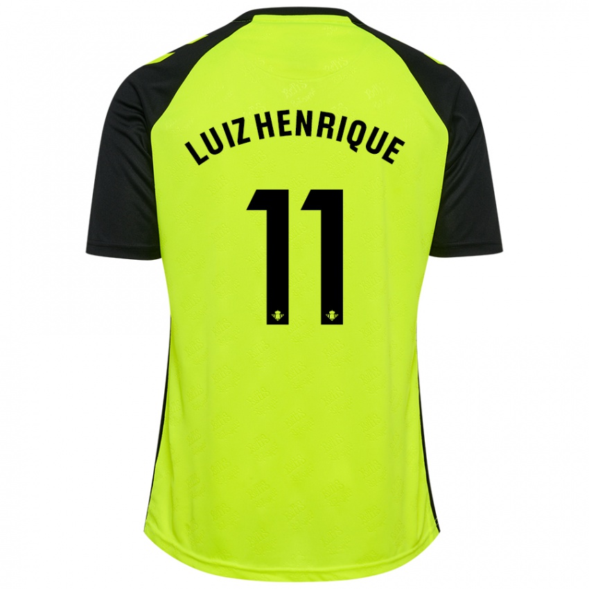 Kinder Luiz Henrique #11 Fluoreszierendes Gelb Schwarz Auswärtstrikot Trikot 2024/25 T-Shirt Schweiz