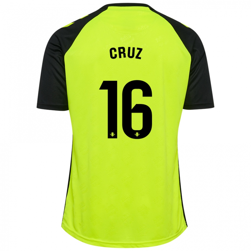 Kinder Juan Cruz #16 Fluoreszierendes Gelb Schwarz Auswärtstrikot Trikot 2024/25 T-Shirt Schweiz