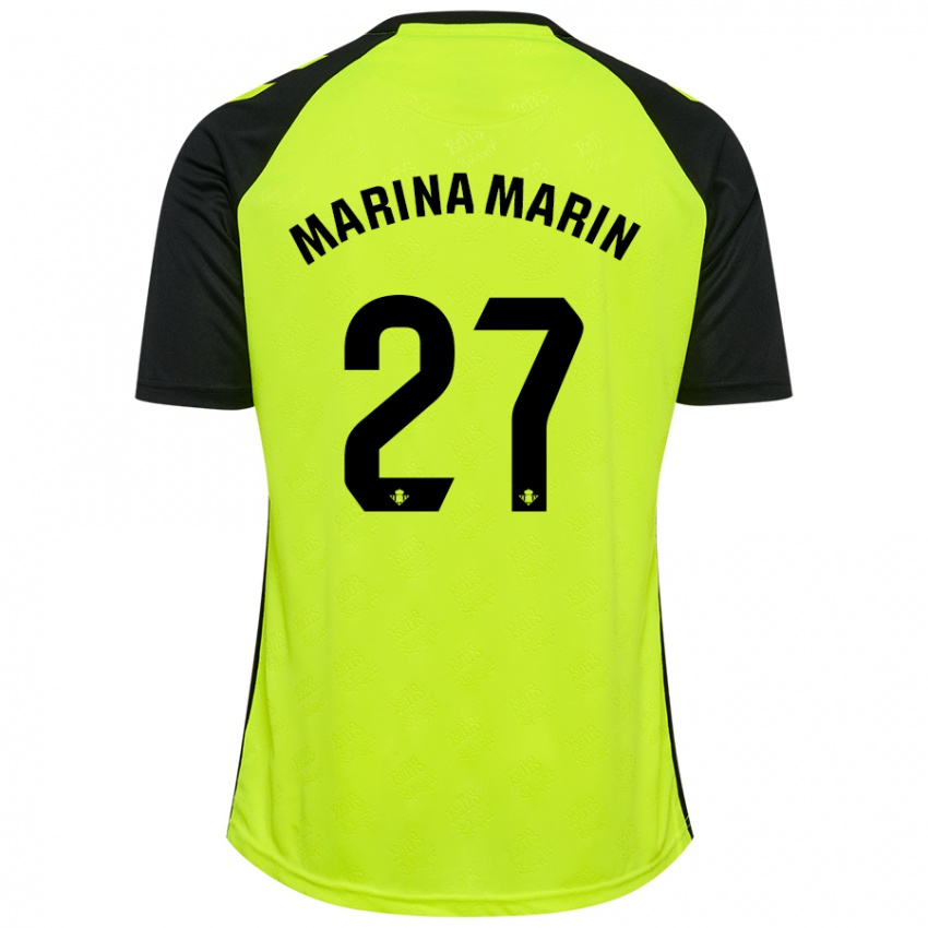 Kinder Marina Marín #27 Fluoreszierendes Gelb Schwarz Auswärtstrikot Trikot 2024/25 T-Shirt Schweiz