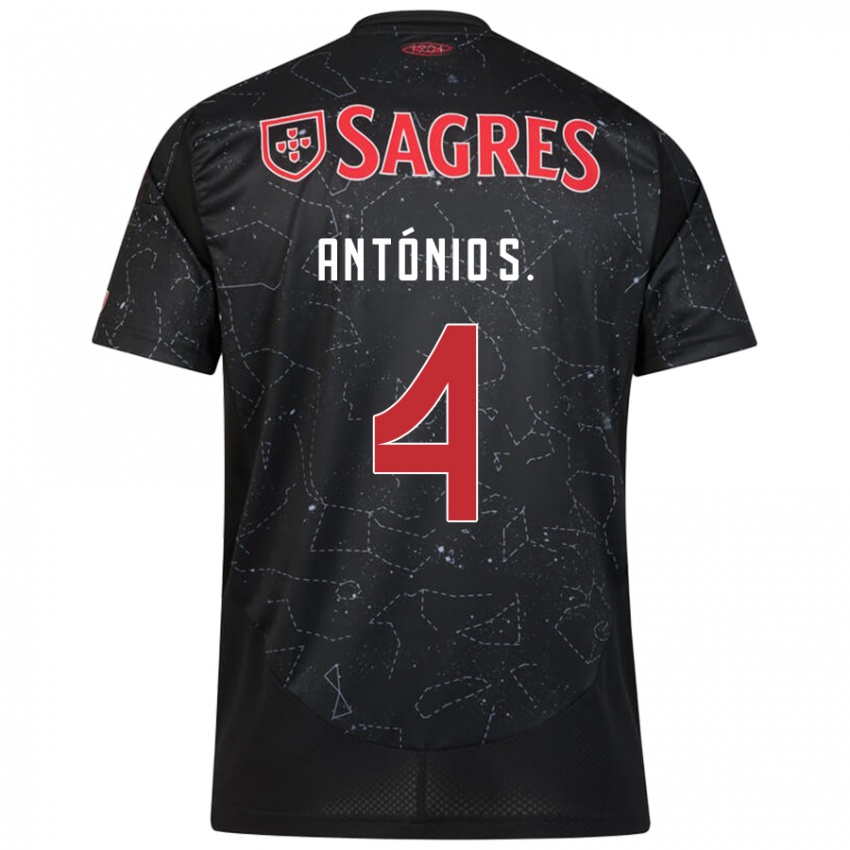 Enfant Maillot António Silva #4 Noir Rouge Tenues Extérieur 2024/25 T-Shirt Suisse