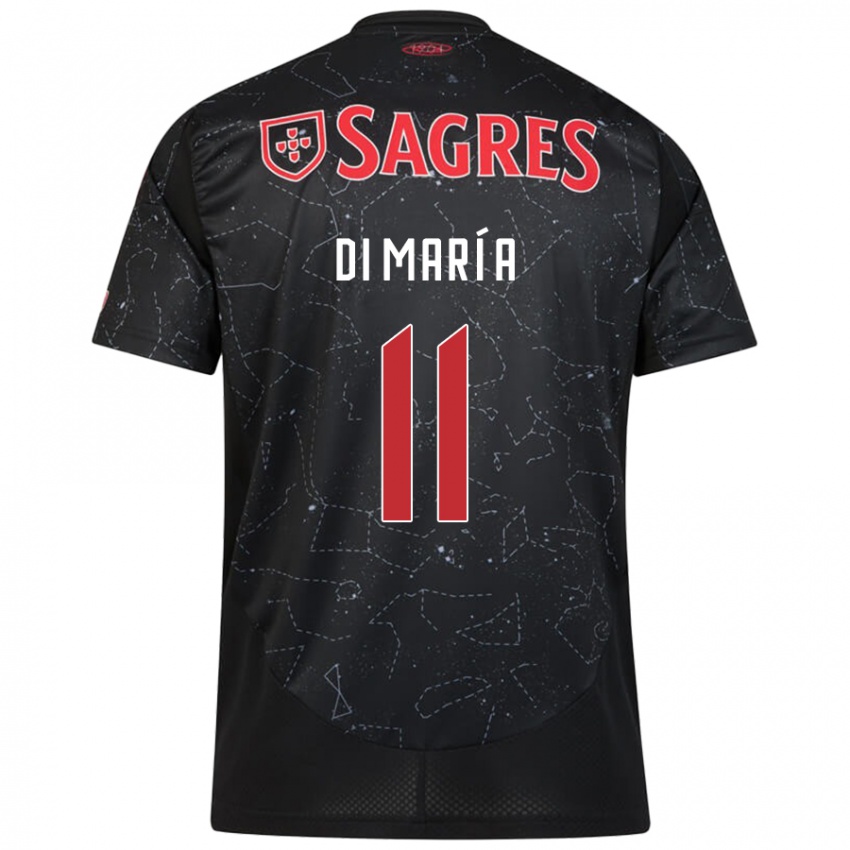 Enfant Maillot Angel Di Maria #11 Noir Rouge Tenues Extérieur 2024/25 T-Shirt Suisse