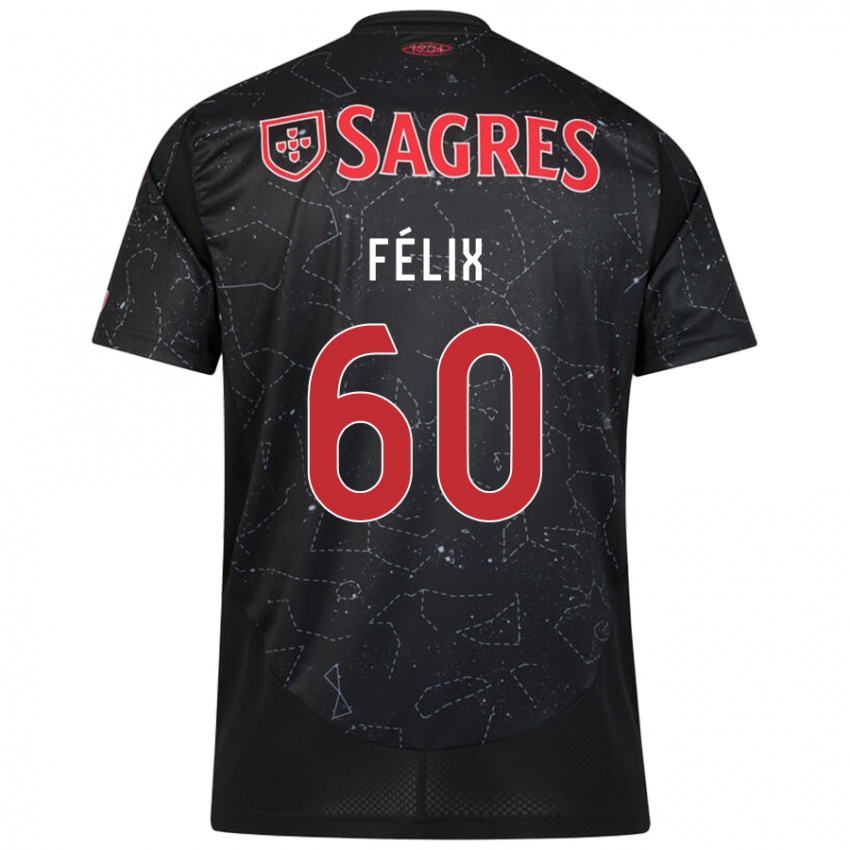 Enfant Maillot Nuno Félix #60 Noir Rouge Tenues Extérieur 2024/25 T-Shirt Suisse