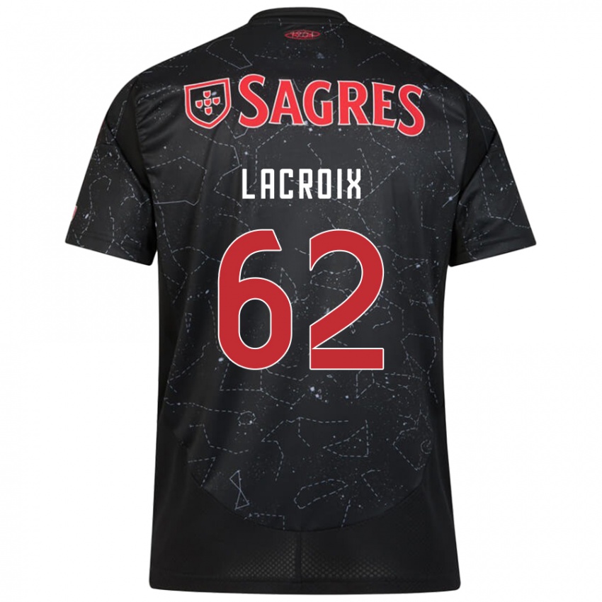 Enfant Maillot Lenny Lacroix #62 Noir Rouge Tenues Extérieur 2024/25 T-Shirt Suisse