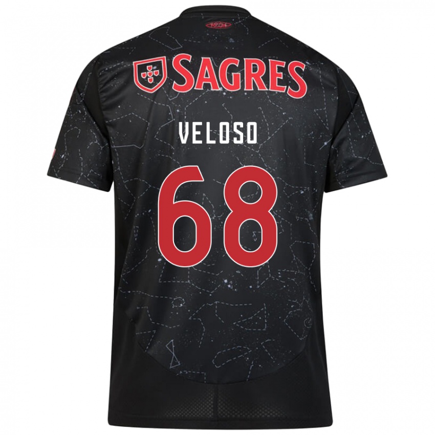 Enfant Maillot João Veloso #68 Noir Rouge Tenues Extérieur 2024/25 T-Shirt Suisse