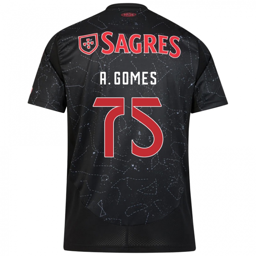 Enfant Maillot André Gomes #75 Noir Rouge Tenues Extérieur 2024/25 T-Shirt Suisse