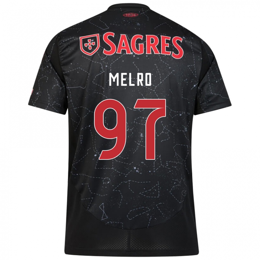 Enfant Maillot José Melro #97 Noir Rouge Tenues Extérieur 2024/25 T-Shirt Suisse