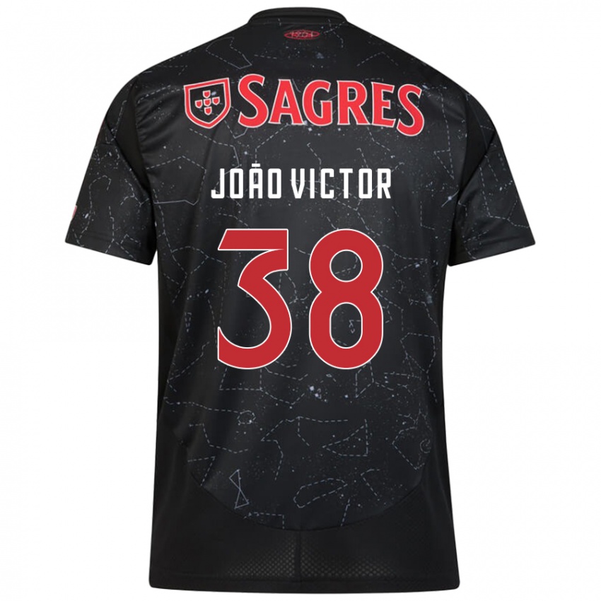 Enfant Maillot Joao Victor #38 Noir Rouge Tenues Extérieur 2024/25 T-Shirt Suisse