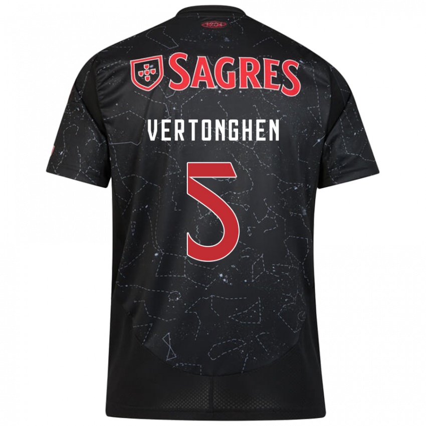 Enfant Maillot Jan Vertonghen #5 Noir Rouge Tenues Extérieur 2024/25 T-Shirt Suisse