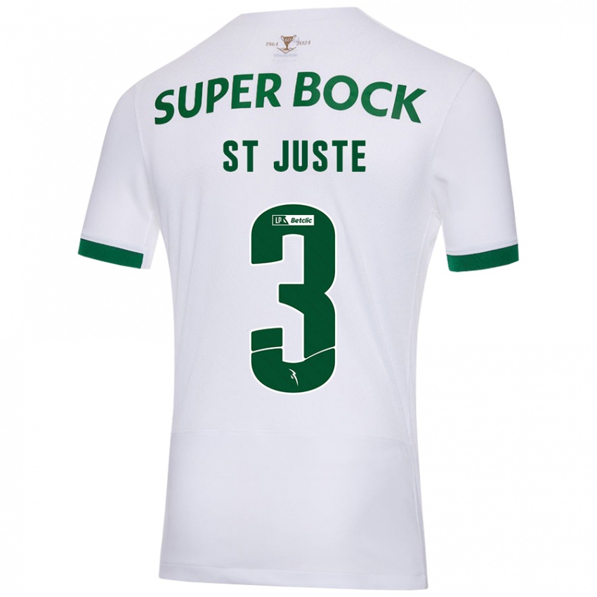 Enfant Maillot Jerry St. Juste #3 Blanc Vert Tenues Extérieur 2024/25 T-Shirt Suisse