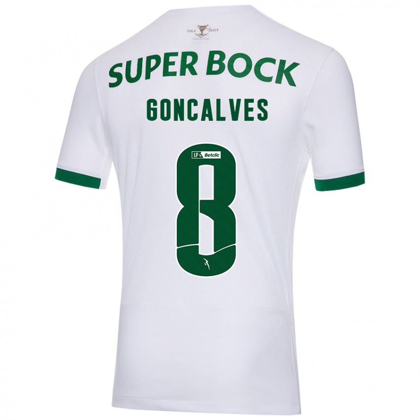 Enfant Maillot Pedro Gonçalves #8 Blanc Vert Tenues Extérieur 2024/25 T-Shirt Suisse