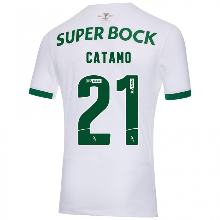 Enfant Maillot Geny Catamo #21 Blanc Vert Tenues Extérieur 2024/25 T-Shirt Suisse