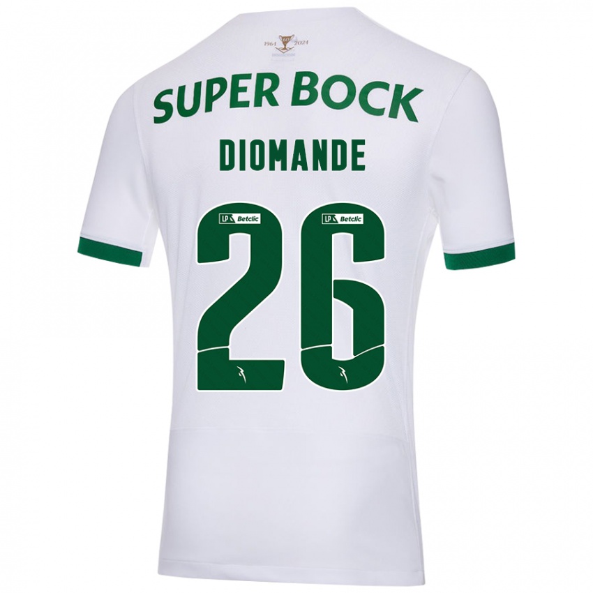 Enfant Maillot Ousmane Diomande #26 Blanc Vert Tenues Extérieur 2024/25 T-Shirt Suisse