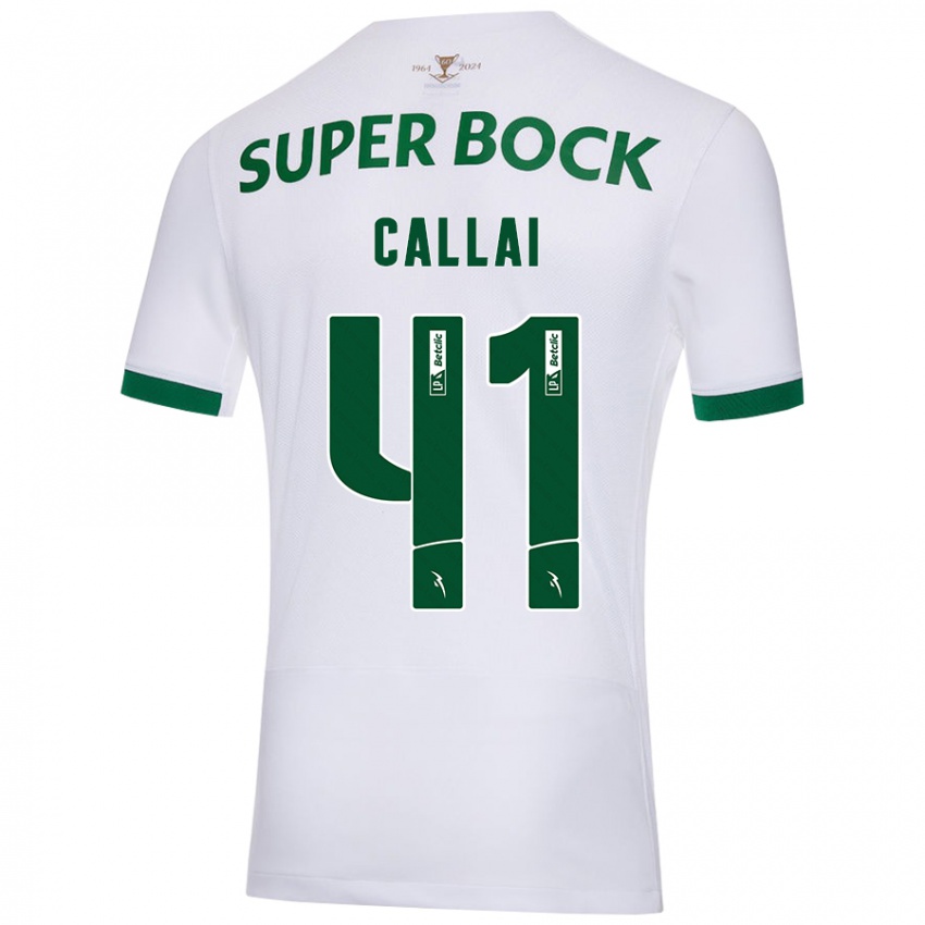 Enfant Maillot Diego Callai #41 Blanc Vert Tenues Extérieur 2024/25 T-Shirt Suisse