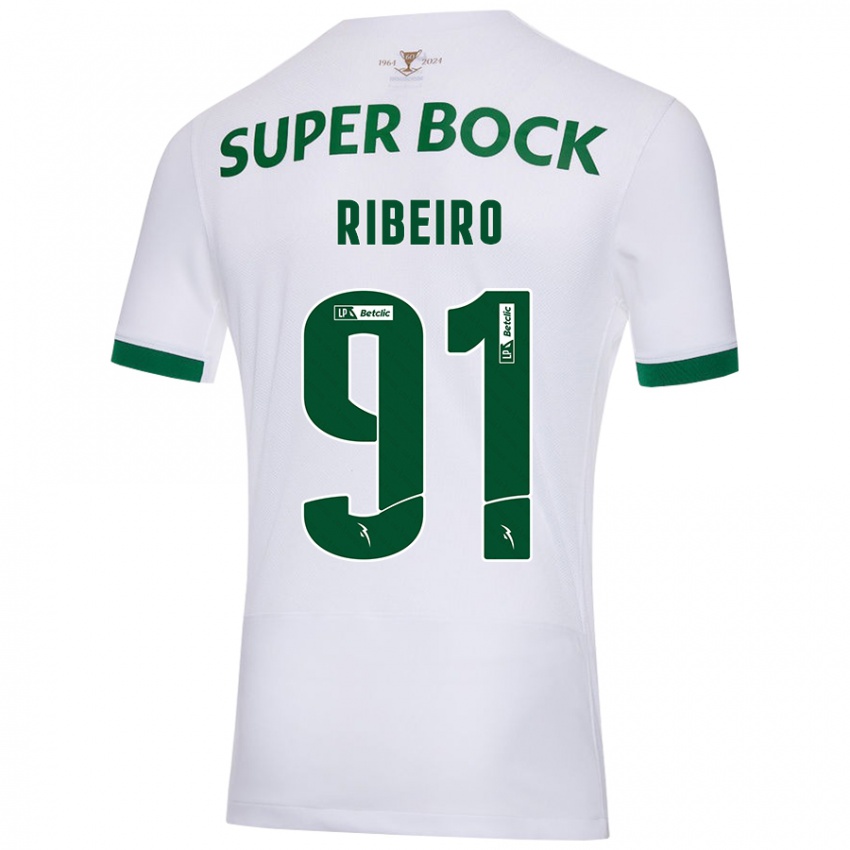 Enfant Maillot Rodrigo Ribeiro #91 Blanc Vert Tenues Extérieur 2024/25 T-Shirt Suisse