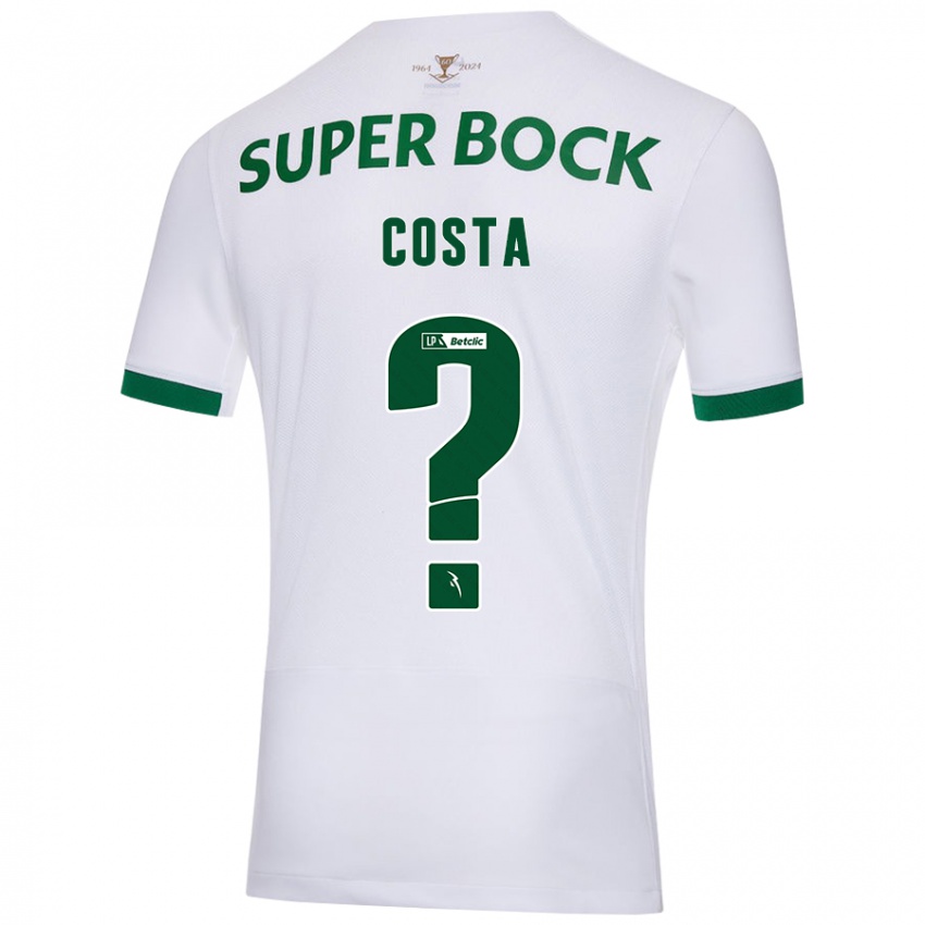 Enfant Maillot Daniel Costa #0 Blanc Vert Tenues Extérieur 2024/25 T-Shirt Suisse