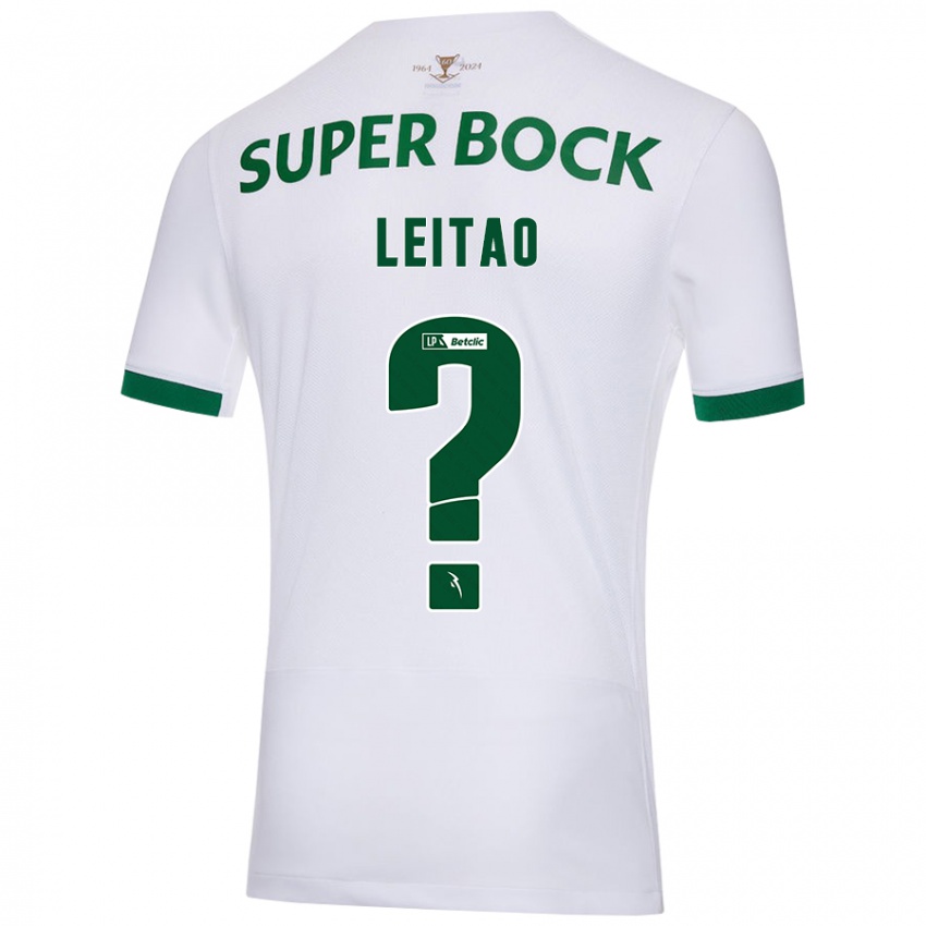 Enfant Maillot Tiago Leitão #0 Blanc Vert Tenues Extérieur 2024/25 T-Shirt Suisse