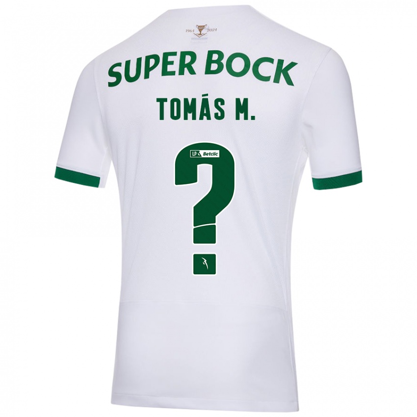 Enfant Maillot Tomás Mendes #0 Blanc Vert Tenues Extérieur 2024/25 T-Shirt Suisse