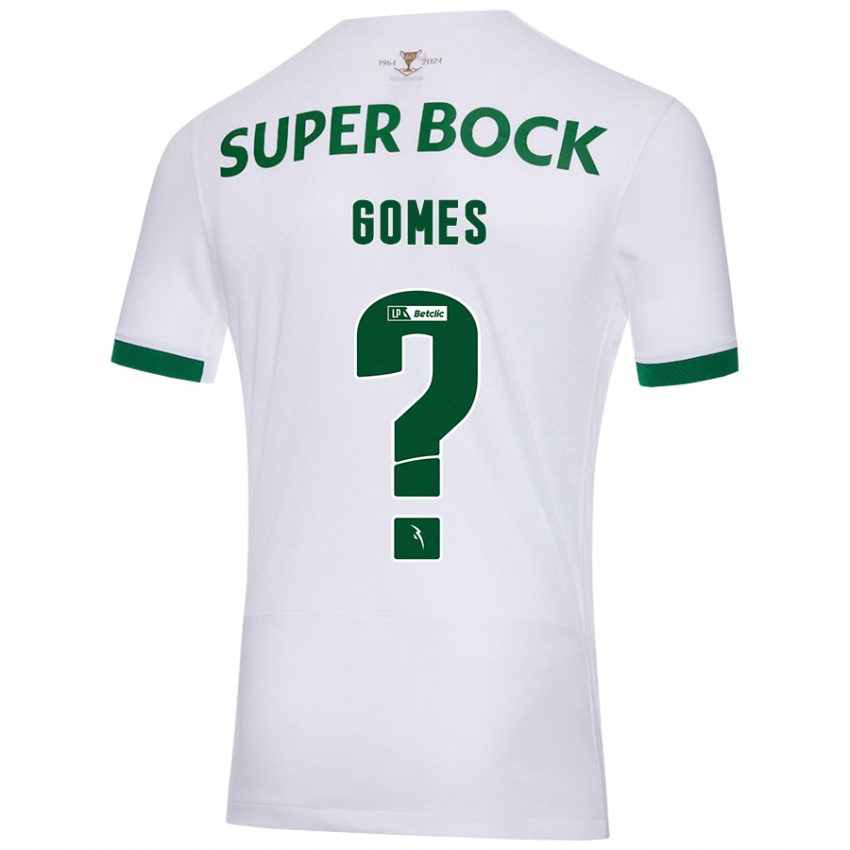 Enfant Maillot Frederico Gomes #0 Blanc Vert Tenues Extérieur 2024/25 T-Shirt Suisse