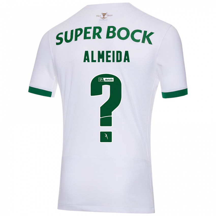 Enfant Maillot Miguel Almeida #0 Blanc Vert Tenues Extérieur 2024/25 T-Shirt Suisse