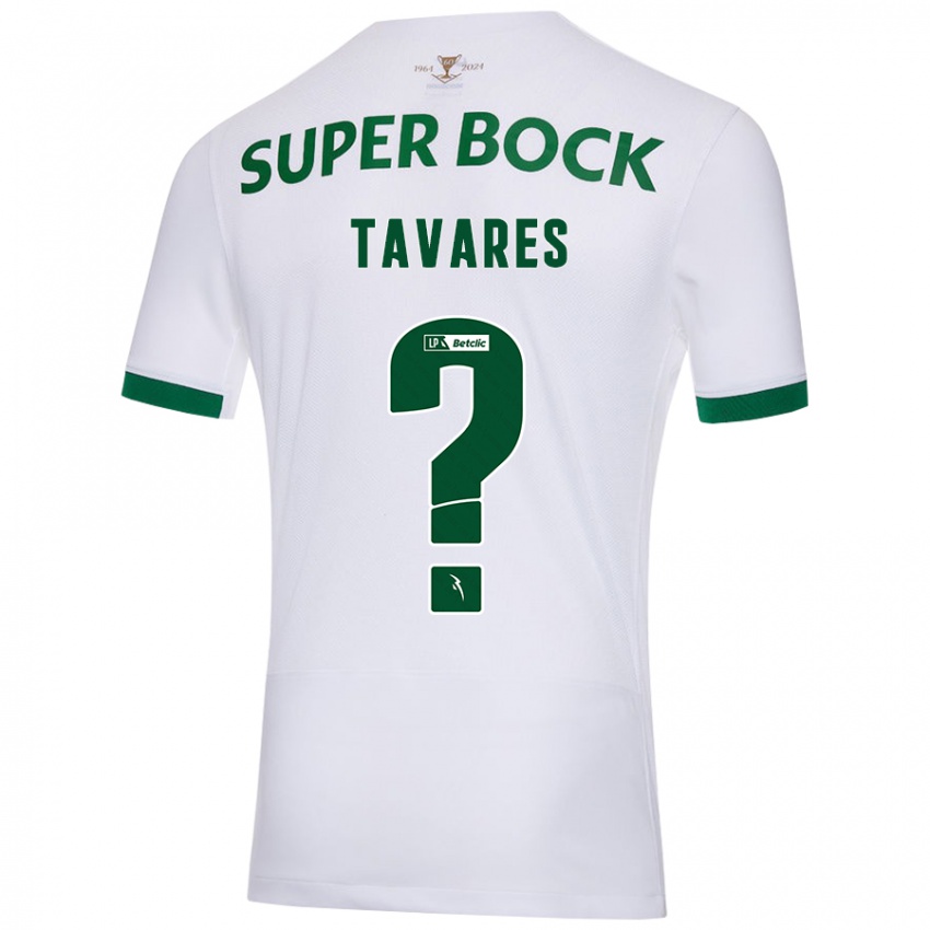 Enfant Maillot Leonardo Tavares #0 Blanc Vert Tenues Extérieur 2024/25 T-Shirt Suisse