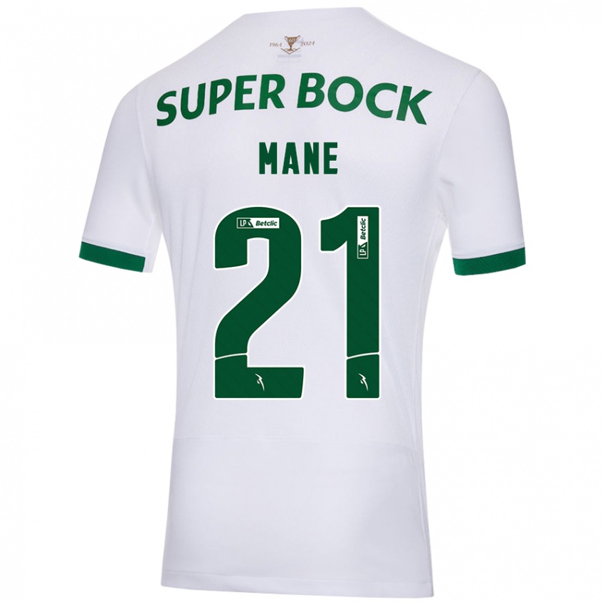 Enfant Maillot Isnaba Mané #21 Blanc Vert Tenues Extérieur 2024/25 T-Shirt Suisse