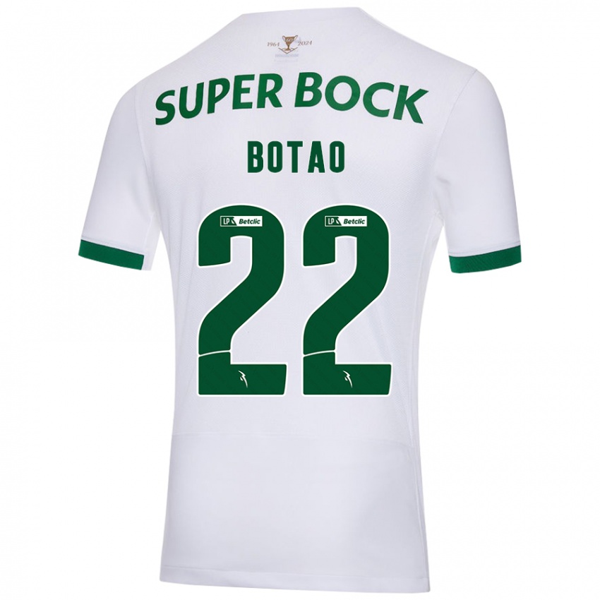 Enfant Maillot Martim Botão #22 Blanc Vert Tenues Extérieur 2024/25 T-Shirt Suisse