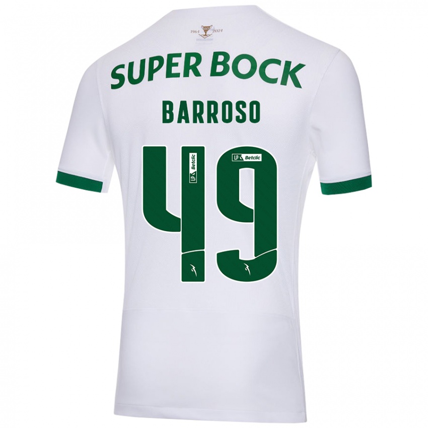 Enfant Maillot Leonardo Barroso #49 Blanc Vert Tenues Extérieur 2024/25 T-Shirt Suisse