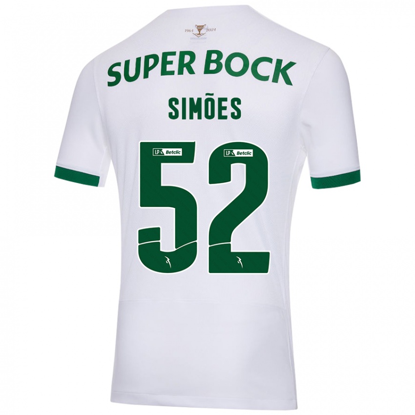 Enfant Maillot João Simões #52 Blanc Vert Tenues Extérieur 2024/25 T-Shirt Suisse