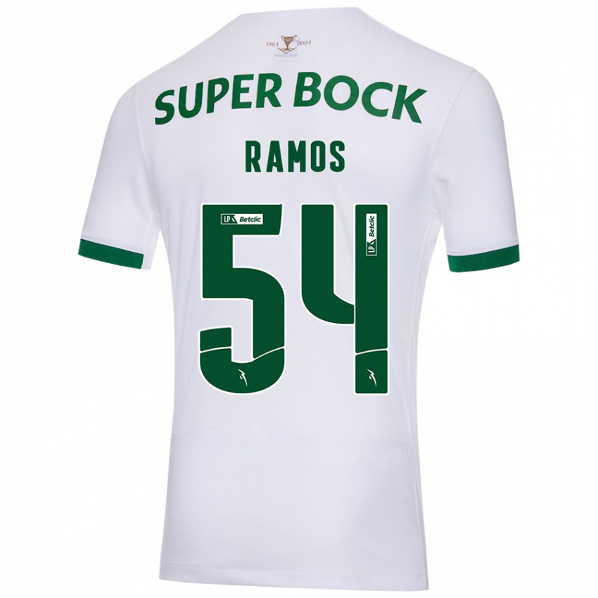 Enfant Maillot Bruno Ramos #54 Blanc Vert Tenues Extérieur 2024/25 T-Shirt Suisse