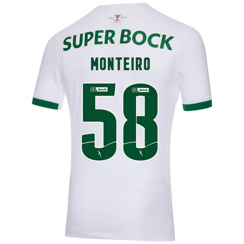 Enfant Maillot David Monteiro #58 Blanc Vert Tenues Extérieur 2024/25 T-Shirt Suisse