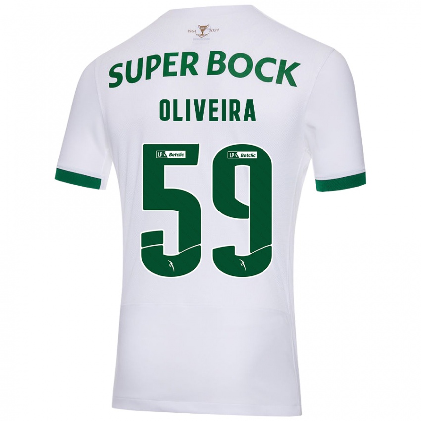 Enfant Maillot Kauã Oliveira #59 Blanc Vert Tenues Extérieur 2024/25 T-Shirt Suisse