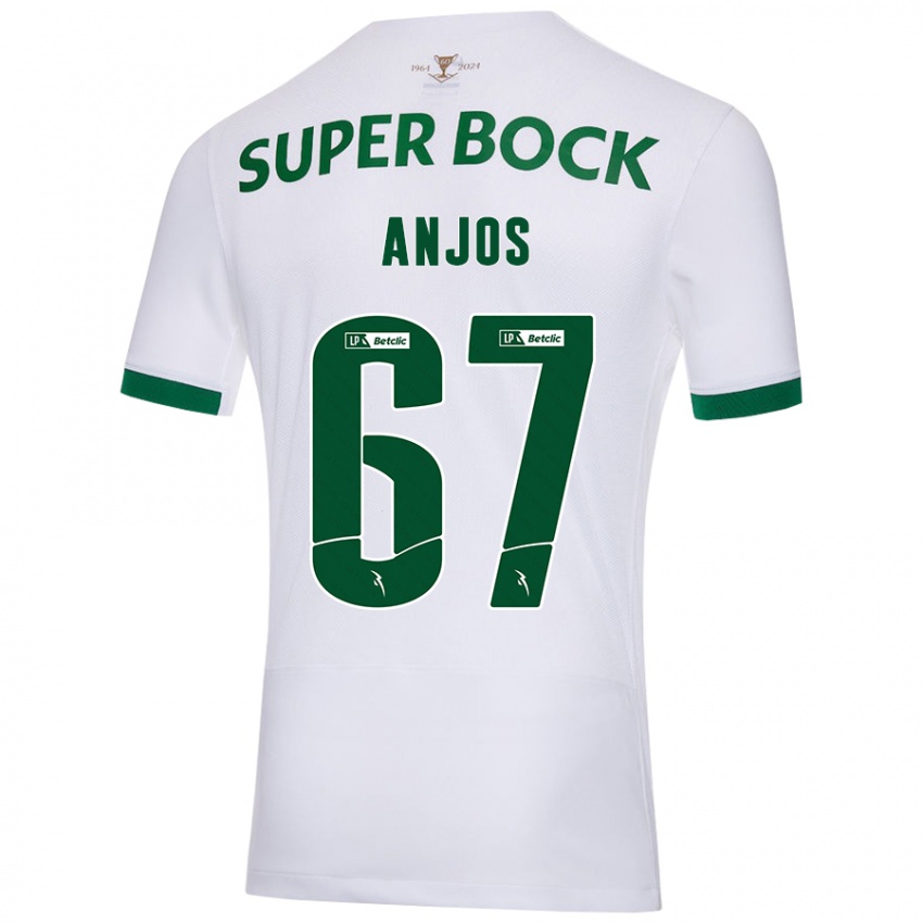 Enfant Maillot Lucas Anjos #67 Blanc Vert Tenues Extérieur 2024/25 T-Shirt Suisse