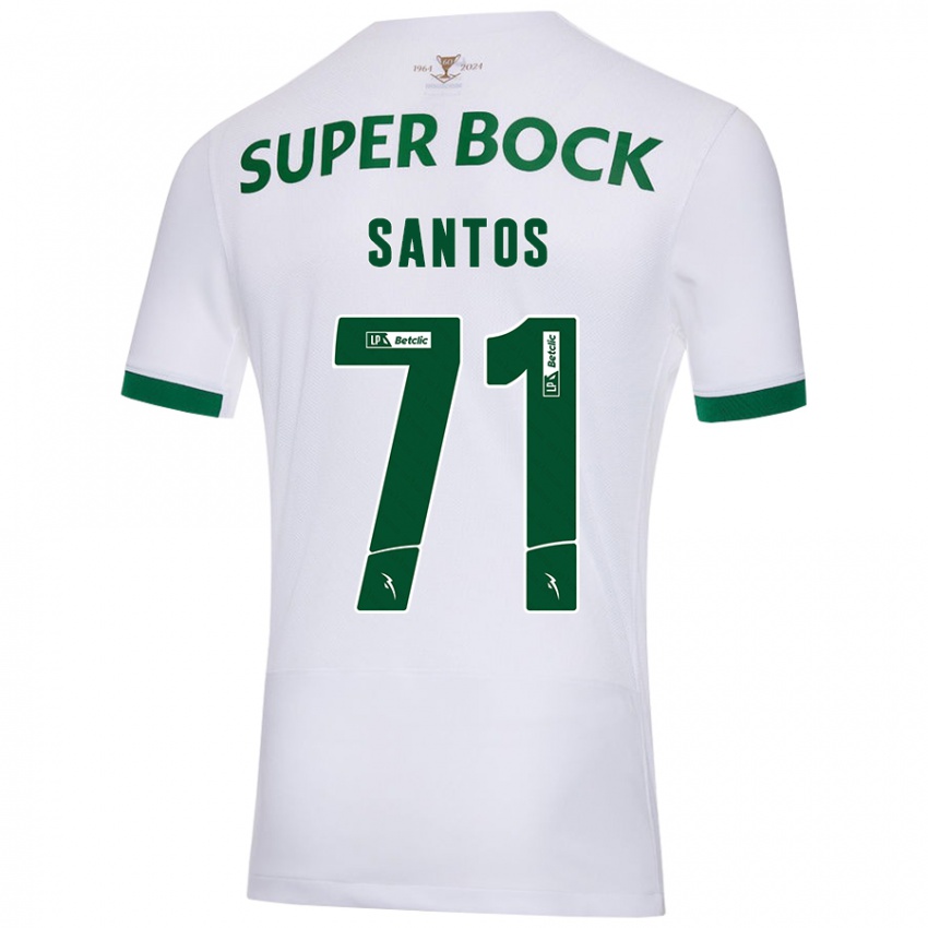 Enfant Maillot Denilson Santos #71 Blanc Vert Tenues Extérieur 2024/25 T-Shirt Suisse