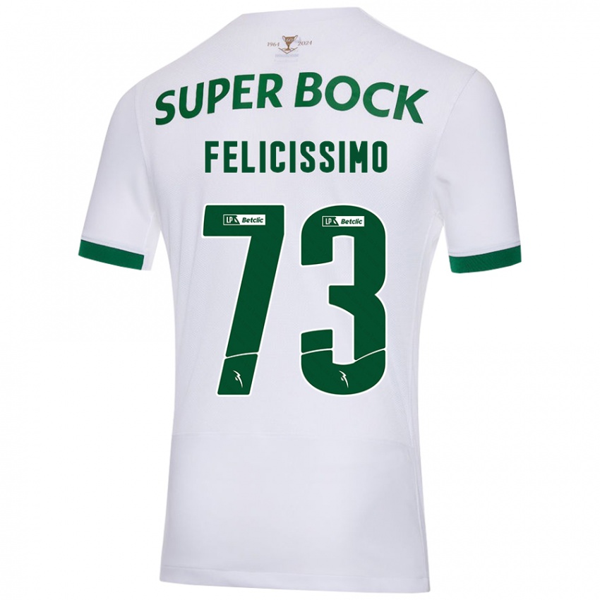 Enfant Maillot Eduardo Felicíssimo #73 Blanc Vert Tenues Extérieur 2024/25 T-Shirt Suisse