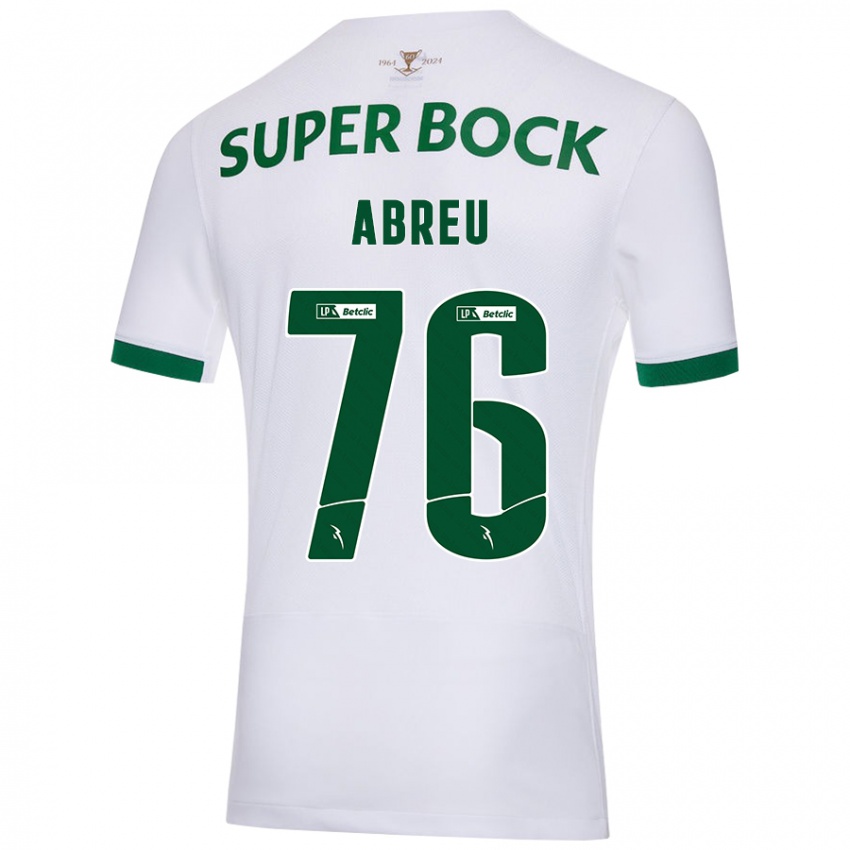 Kinder Diogo Abreu #76 Weiß Grün Auswärtstrikot Trikot 2024/25 T-Shirt Schweiz