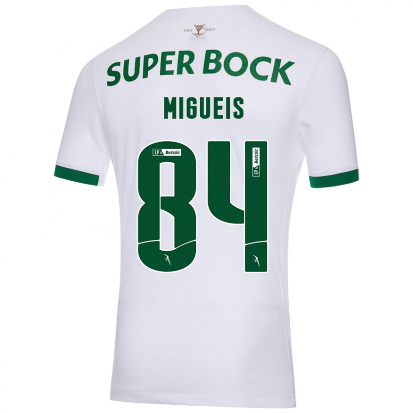 Enfant Maillot Pedro Miguéis #84 Blanc Vert Tenues Extérieur 2024/25 T-Shirt Suisse