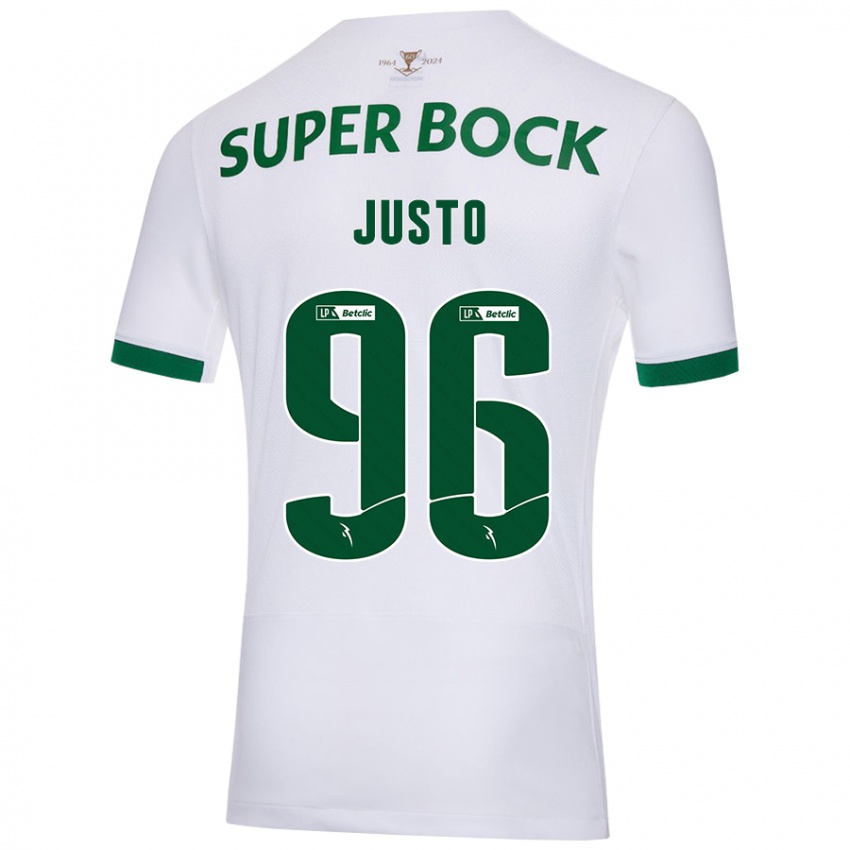 Enfant Maillot Samuel Justo #96 Blanc Vert Tenues Extérieur 2024/25 T-Shirt Suisse